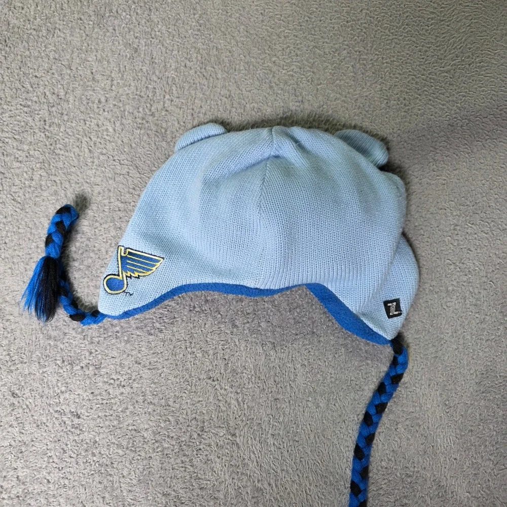 ZooZatz Youth OSFM St. Louis Blues Mascot Beanie Light Blue Bear Earflap Hat